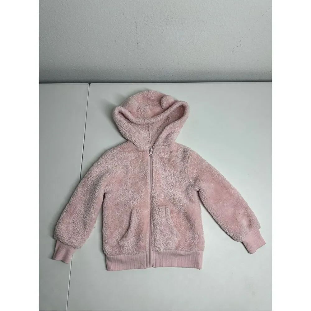 Okie Dokie Girls Sherpa Fleece Zipper Hooded Pink Size 4T
